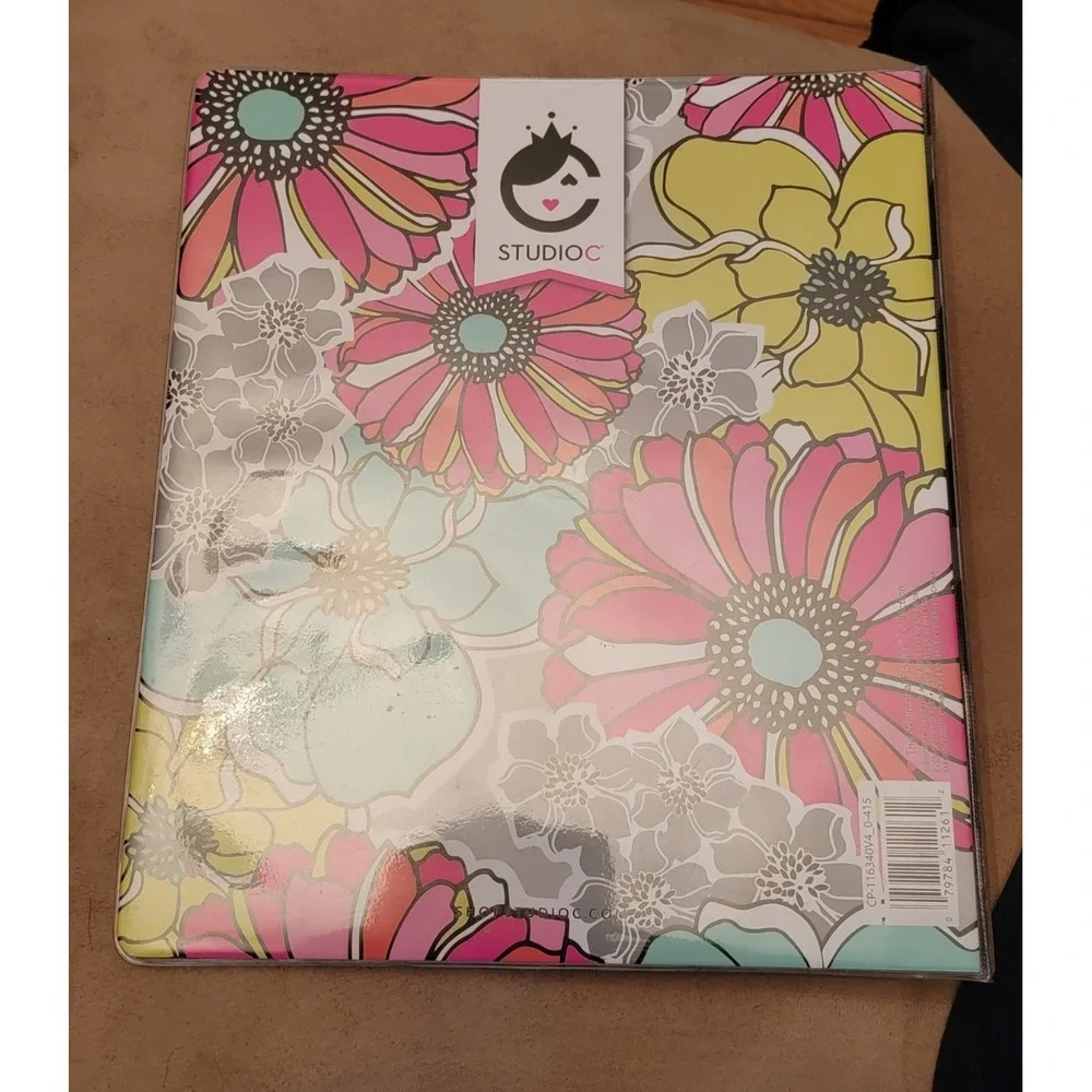 Colorful Flower Themed 1 inch 3 Ring Binder with Poke-a-dot Interior